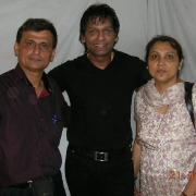 Playback singer  Vinod Rathod with sunita & Vineet Wason at  event managed by Wizent